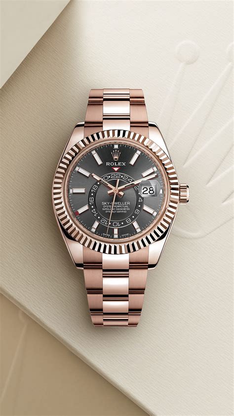 rolex sky dweller everose gold